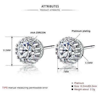 Micro-Set Zircon Stud Earrings