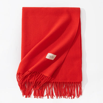 Pure Color Artificial Cashmere Scarf Women&