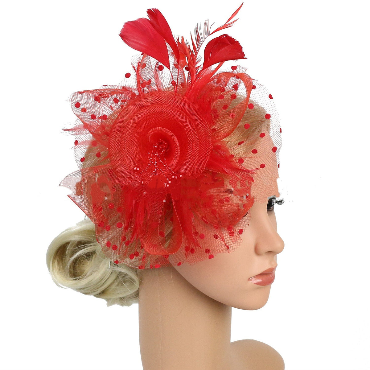 Headwear Bridal Hair Accessories Mesh Billycock Headband