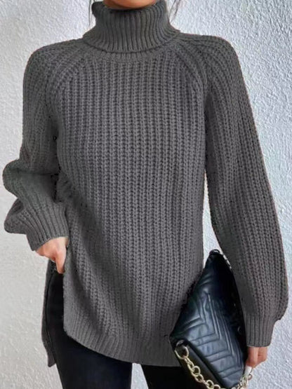 Full Size Turtleneck Long Sleeve Sweater Plus Size