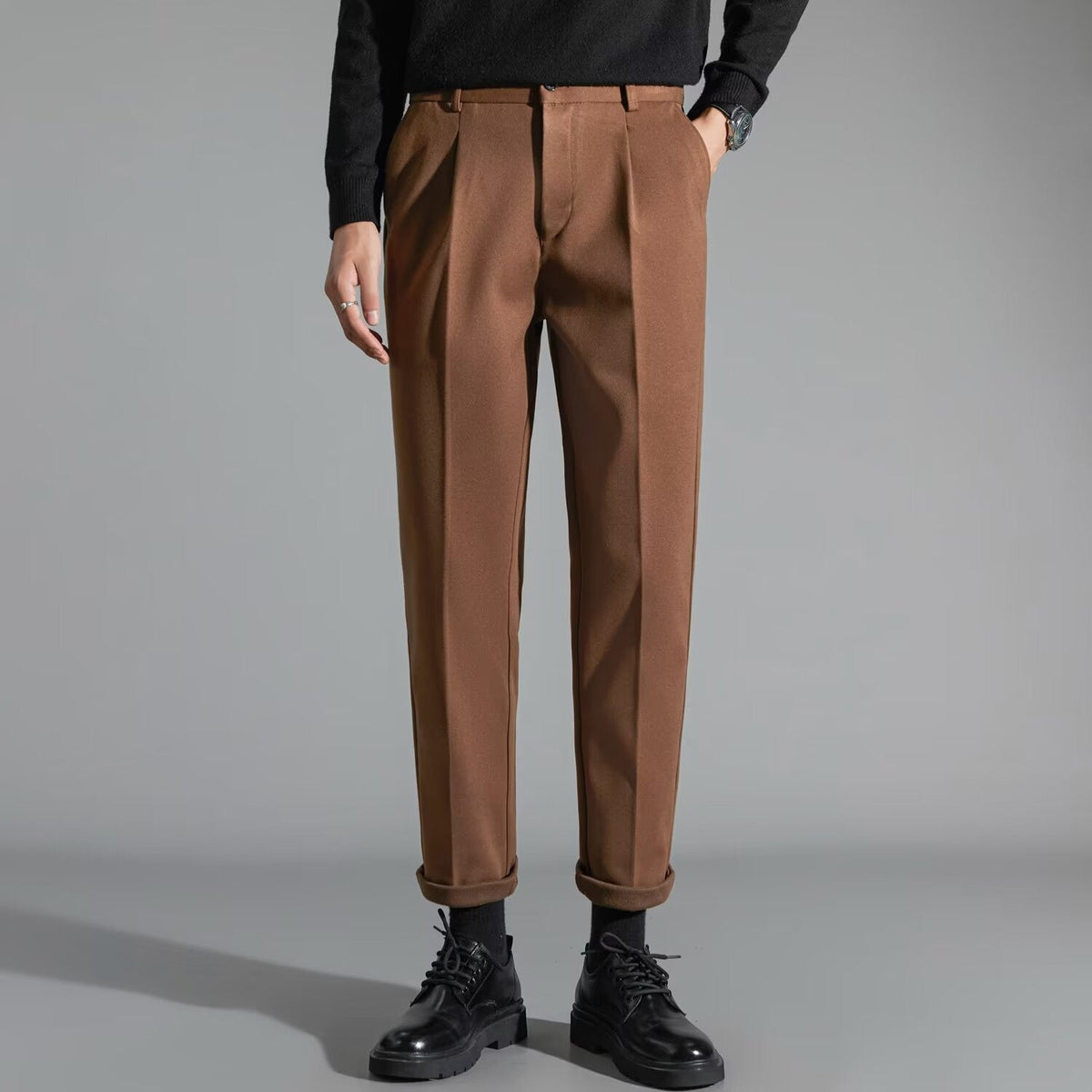 Mens Stylish Slim-fit Wool Casual Pants