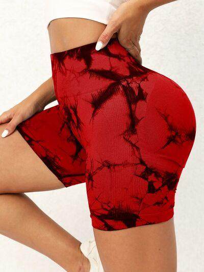 Tie-Dye High Waist Active Shorts for Women Workout Gear