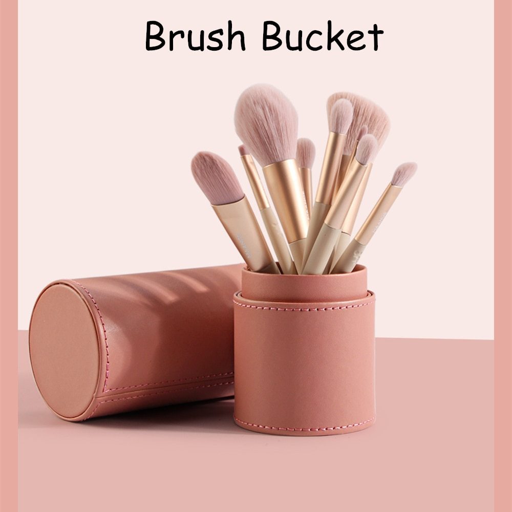 PU Round Cosmetic Brush Container