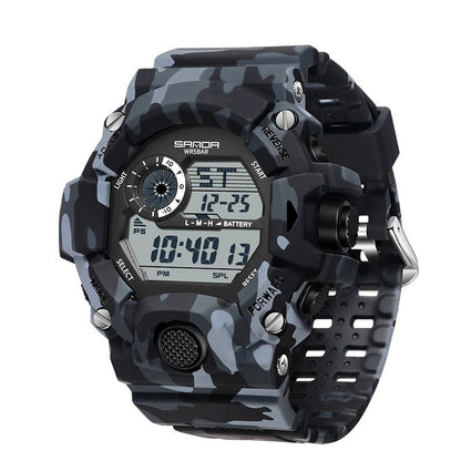 Shock Military Army Mens Watch In Camouflage  Style With LED Digital Back Light With Luminous  Effect