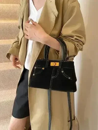 Stylish Suede Handbag – Adjustable Strap &amp; Dual-Use Design