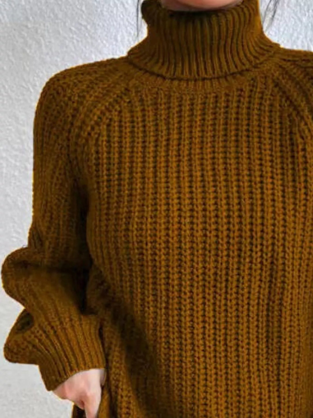 Full Size Turtleneck Long Sleeve Sweater Plus Size