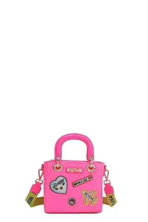 Pink Color Patch Handbag - Top Handle &amp; Crossbody | Femstylo