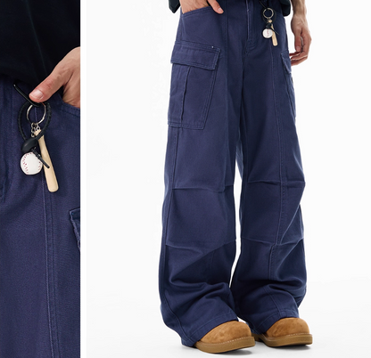 Wide-leg Overalls Men&