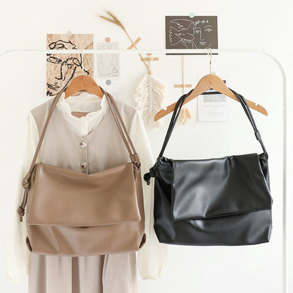 Casual One-Shoulder Messenger Bag – Retro-Textured Soft Leather Underarm Women&