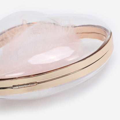 Transparent small bag heart shaped, women&