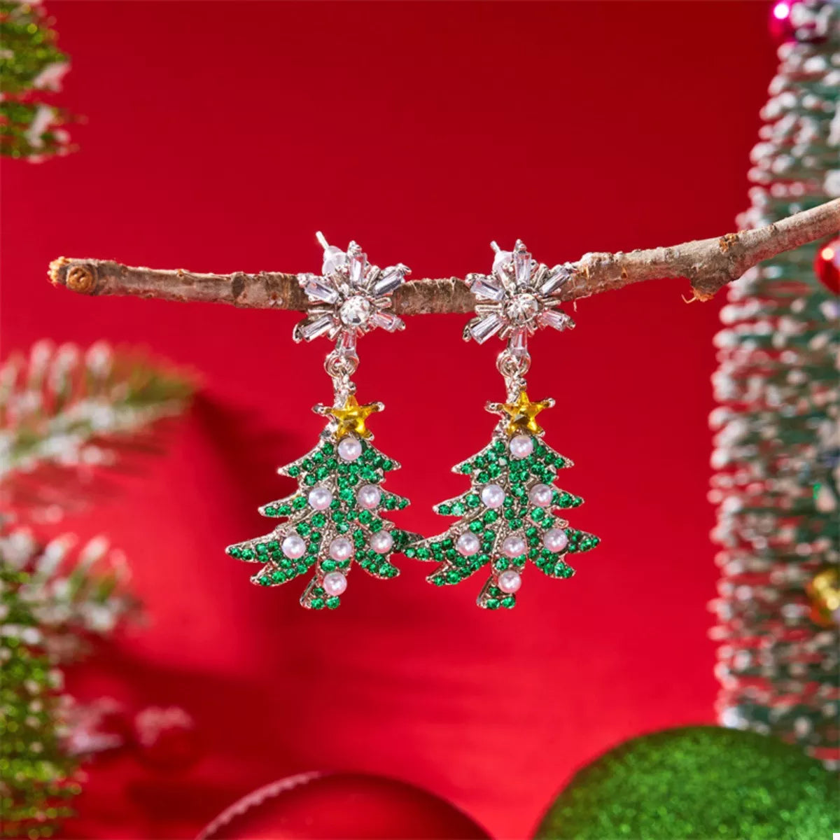 Christmas Tree Drop Earrings