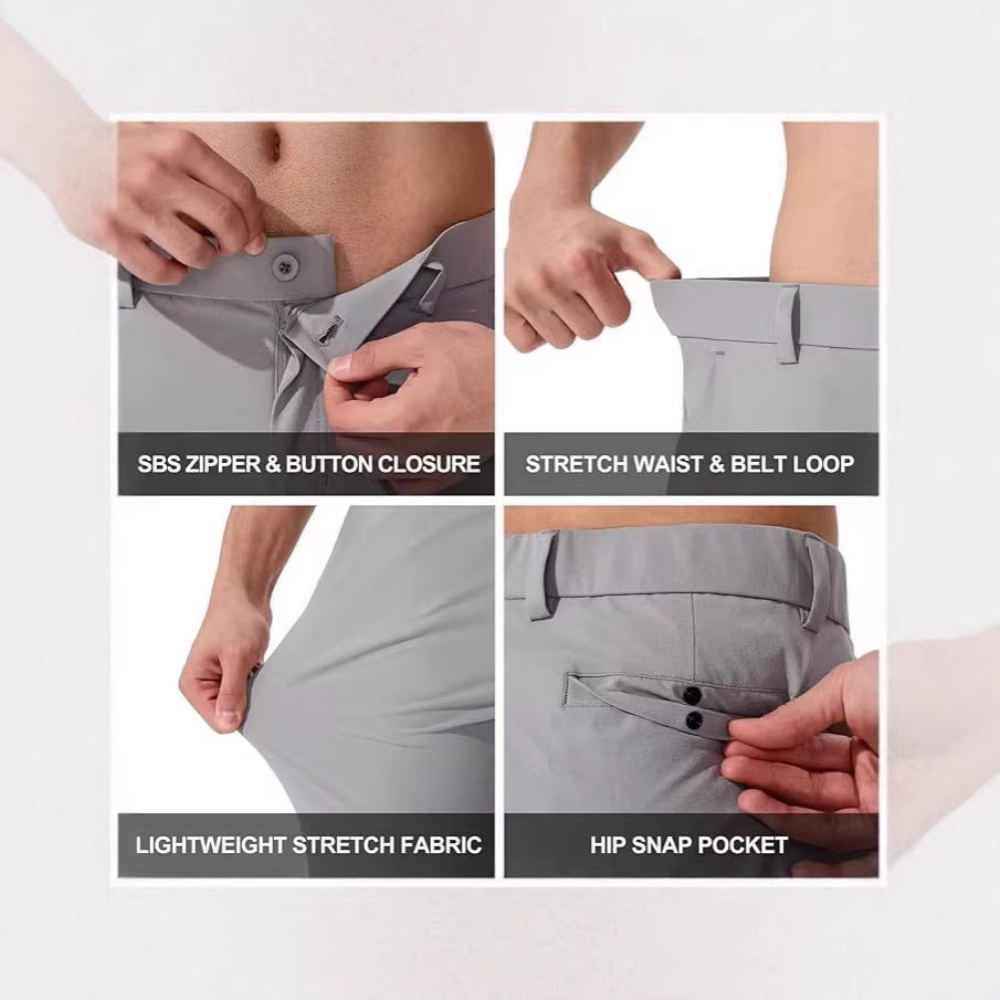 Stretch Solid Color Golf Men&