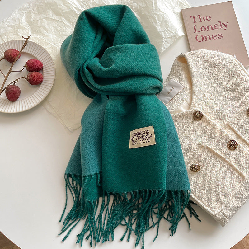 Double-sided Artificial Cashmere Scarf Women&
