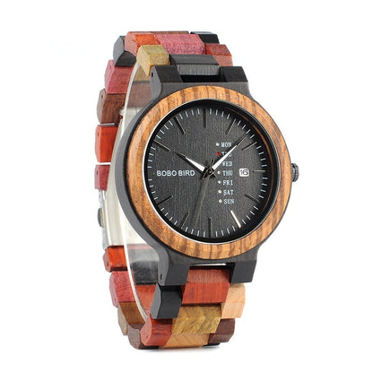 Couple Wooden Watches And Date-display Quartz Watches