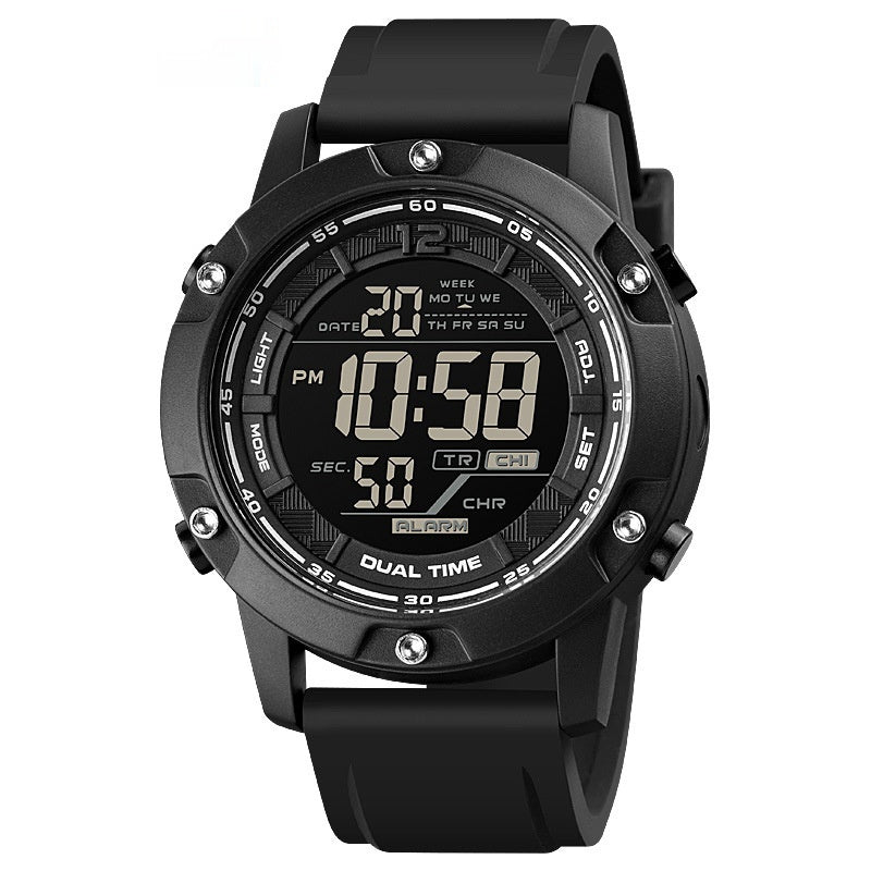 Mens Sports Electronic Silicone Strap Watch A Multifunctional