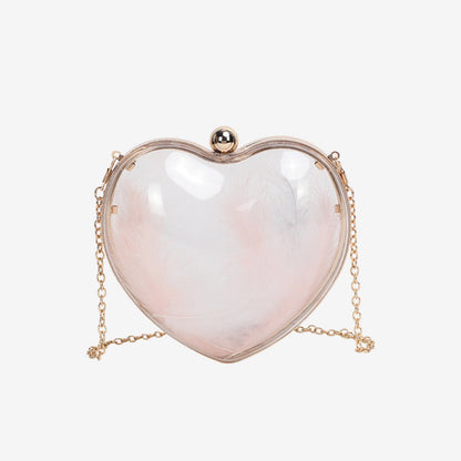 Transparent small bag heart shaped, women&