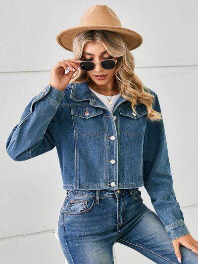Button Up Long Sleeve Denim Jacket for Stylish Comfort