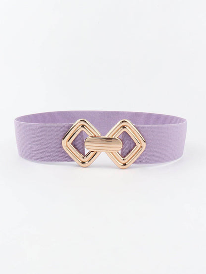 Geometric Buckle Elastic Wide Belt for Stylish Comfort