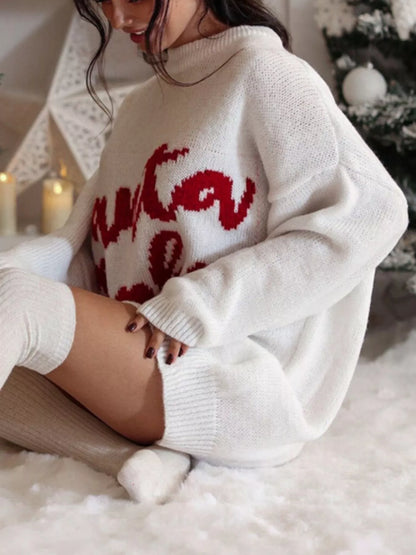 Christmas Letter Oversized Sweater Dress