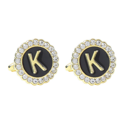 Round Diamond French Cufflinks Men&