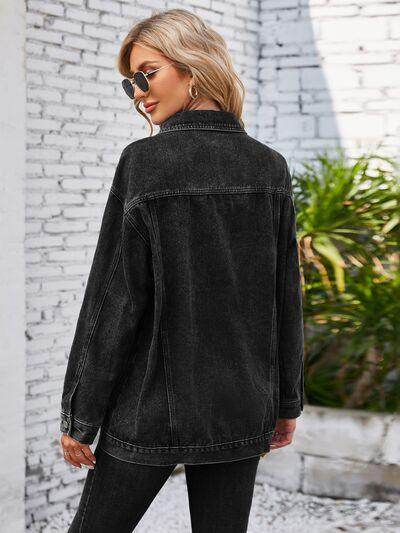 Button Up Long Sleeve Denim Jacket for Stylish Looks