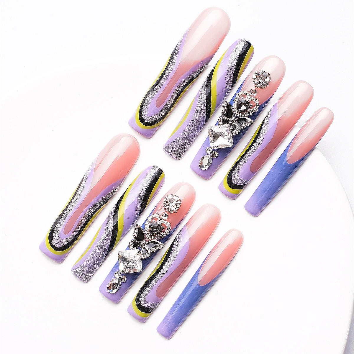 1068 Handmade Nail Wear Nail Art Reusable Press on Nails False Nails