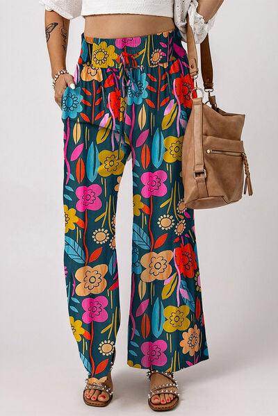 Printed High Waist Wide Leg Pants for Women Fashion