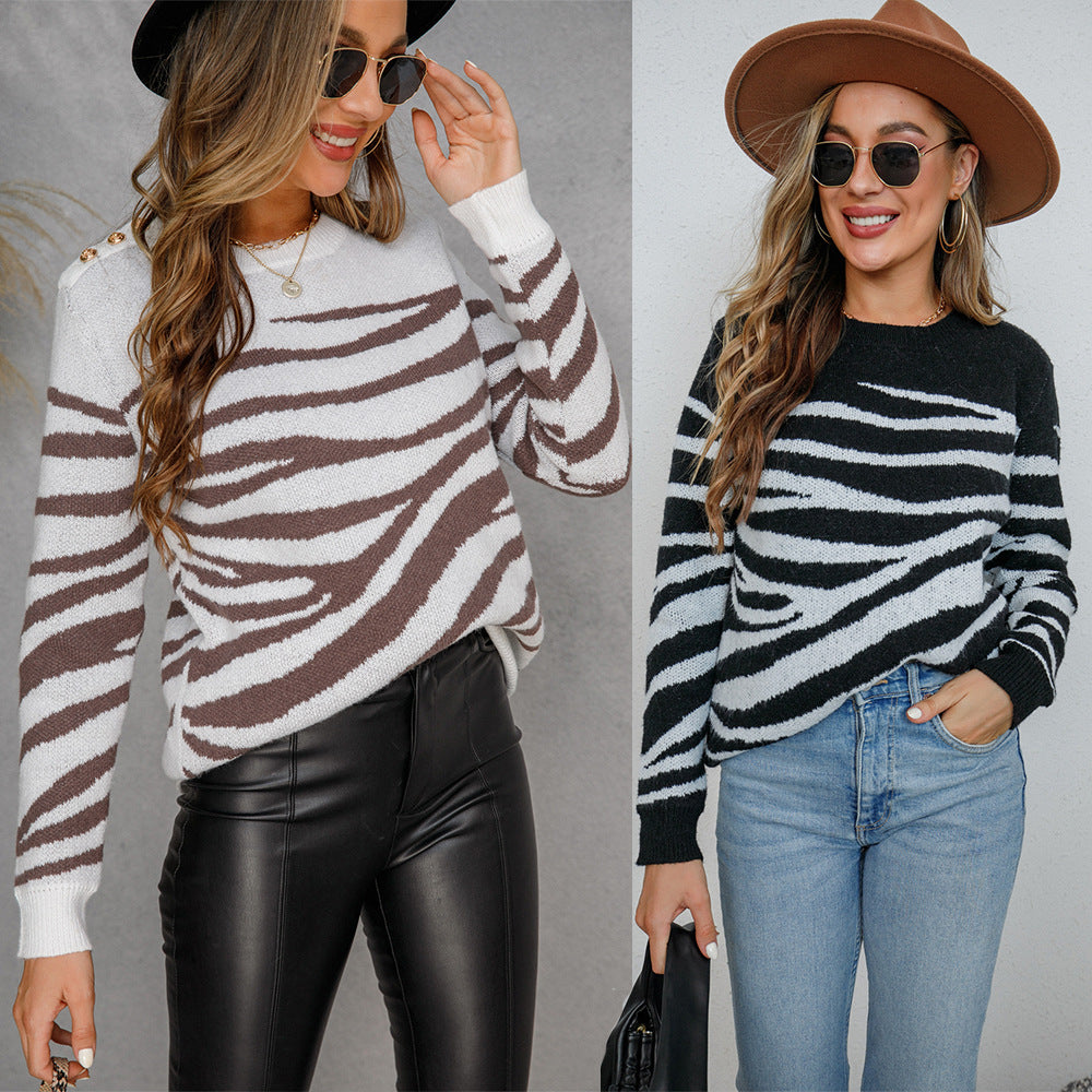 Single-breasted Classy Plus-size Commuter Sweater