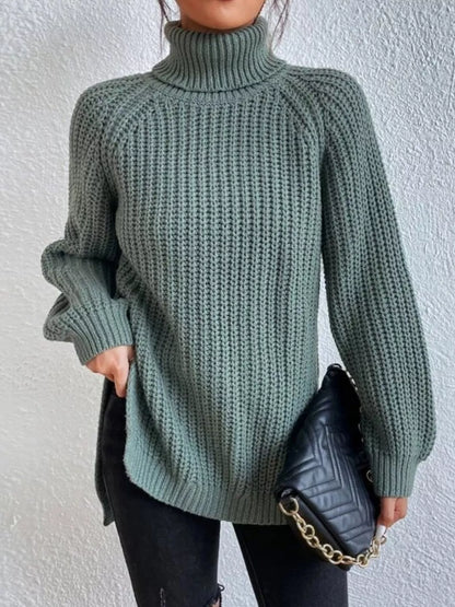 Full Size Turtleneck Long Sleeve Sweater Plus Size