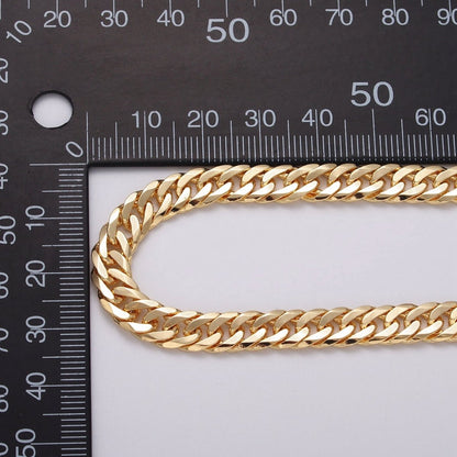 7mm Gold Filled Flat Curb Statement Unfinished Chain in Gold &amp; Silver | ROLL-1048, ROLL-1130 Clearance Pricing