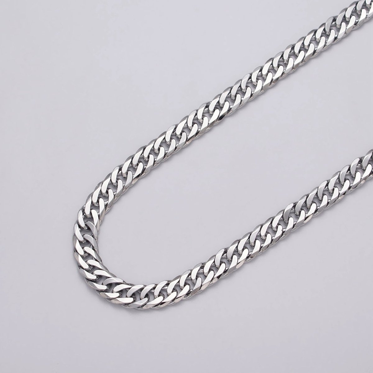 7mm Gold Filled Flat Curb Statement Unfinished Chain in Gold &amp; Silver | ROLL-1048, ROLL-1130 Clearance Pricing