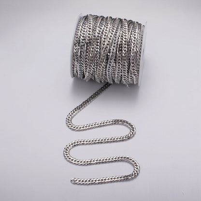 7mm Gold Filled Flat Curb Statement Unfinished Chain in Gold &amp; Silver | ROLL-1048, ROLL-1130 Clearance Pricing