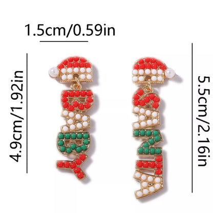 Christmas Beaded BABY Drop Earrings