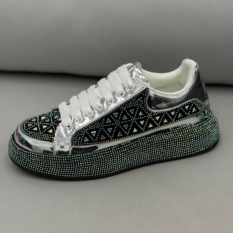Low-top Rhinestone Platform Men&