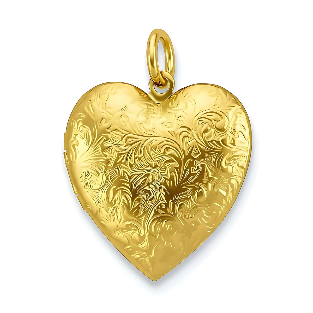 UNCLE LOL Vintage Silver Heart Locket Necklace – Engraved Photo Pendant for Women