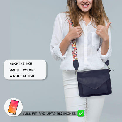 Leather Flapover Crossbody Handbag Purse for Women with Adjustable Strap &amp; Overflap Snap Closure Tote/Bag