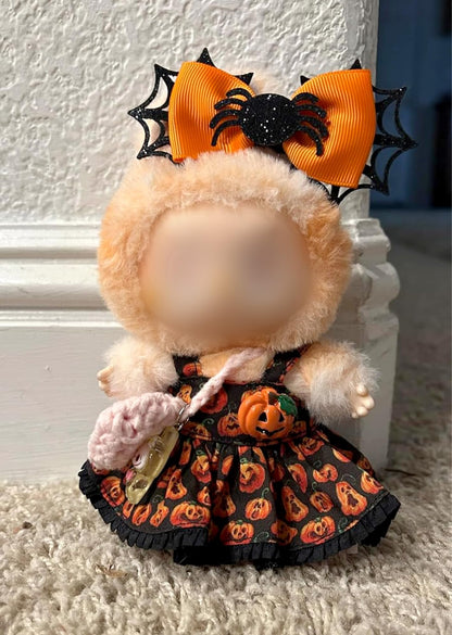 3 Piece Handmade Crochet Outfit for 17cm Dolls - Heart Sweater Hat &amp; Bag Set