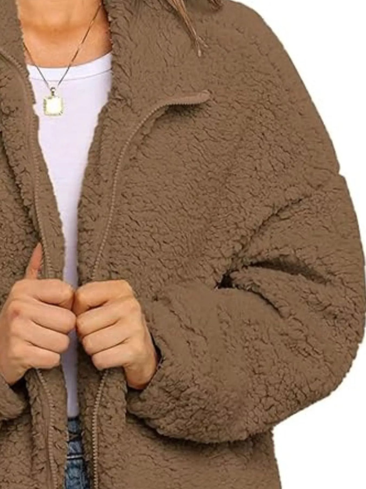 Full Size Cozy Fleece Zip Up Jacket Plus Size