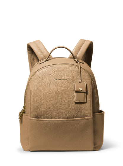 Michael Kors Sable Medium Backpack, Gold-Tone Hardware/Pebble Leather/Crimson