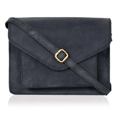 Leather Flapover Crossbody Handbag Purse for Women with Adjustable Strap &amp; Overflap Snap Closure Tote/Bag