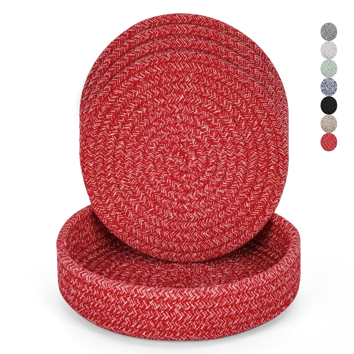 Heat-Resistant Trivet Set for Hot Pots &amp; Pans with Storage Basket