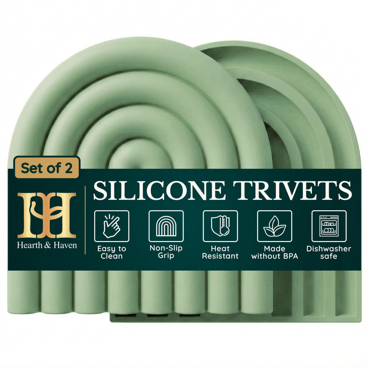 Silicone Trivets for Hot Dishes – Heat-Resistant, Non-Slip Pot Holders for Kitchen &amp; Coasters – Durable Hot Pads for Pots, Pans, Baking Dishes &amp; Kitchen Appliances