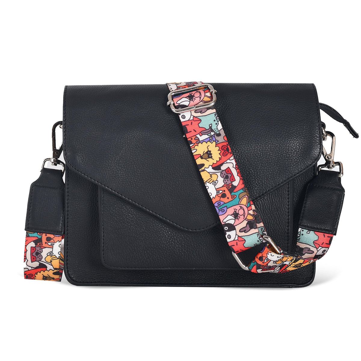 Leather Flapover Crossbody Handbag Purse for Women with Adjustable Strap &amp; Overflap Snap Closure Tote/Bag