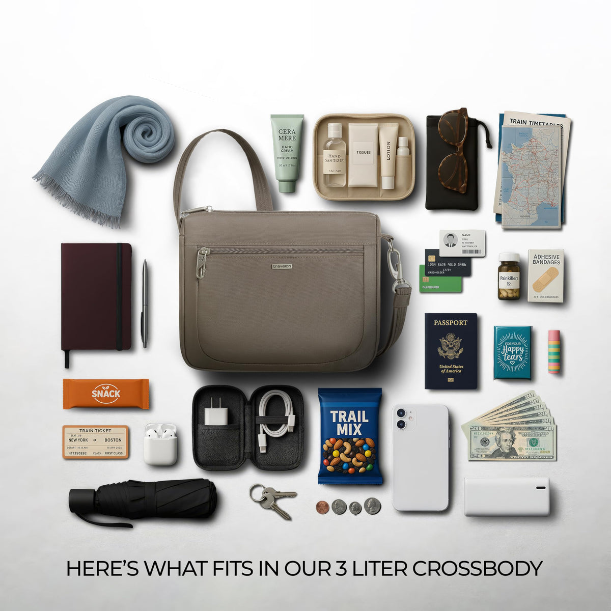Travelon Anti-Theft Classic Small East/West Crossbody