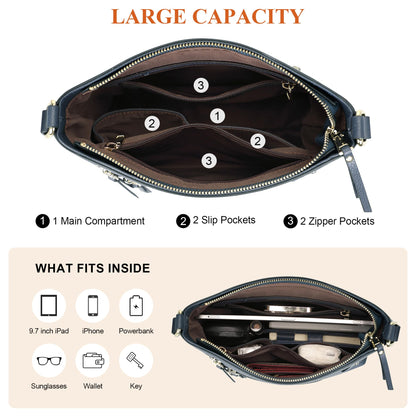 Over Earth Crossbody Bags for Women Leather Purses for Ladies with Multiple Pockets
