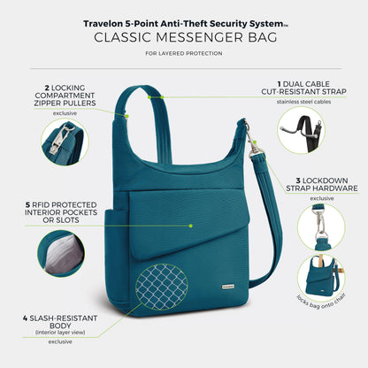 Travelon Anti-Theft Classic Messenger Bag
