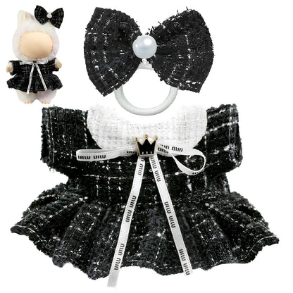 3 Piece Handmade Crochet Outfit for 17cm Dolls - Heart Sweater Hat &amp; Bag Set