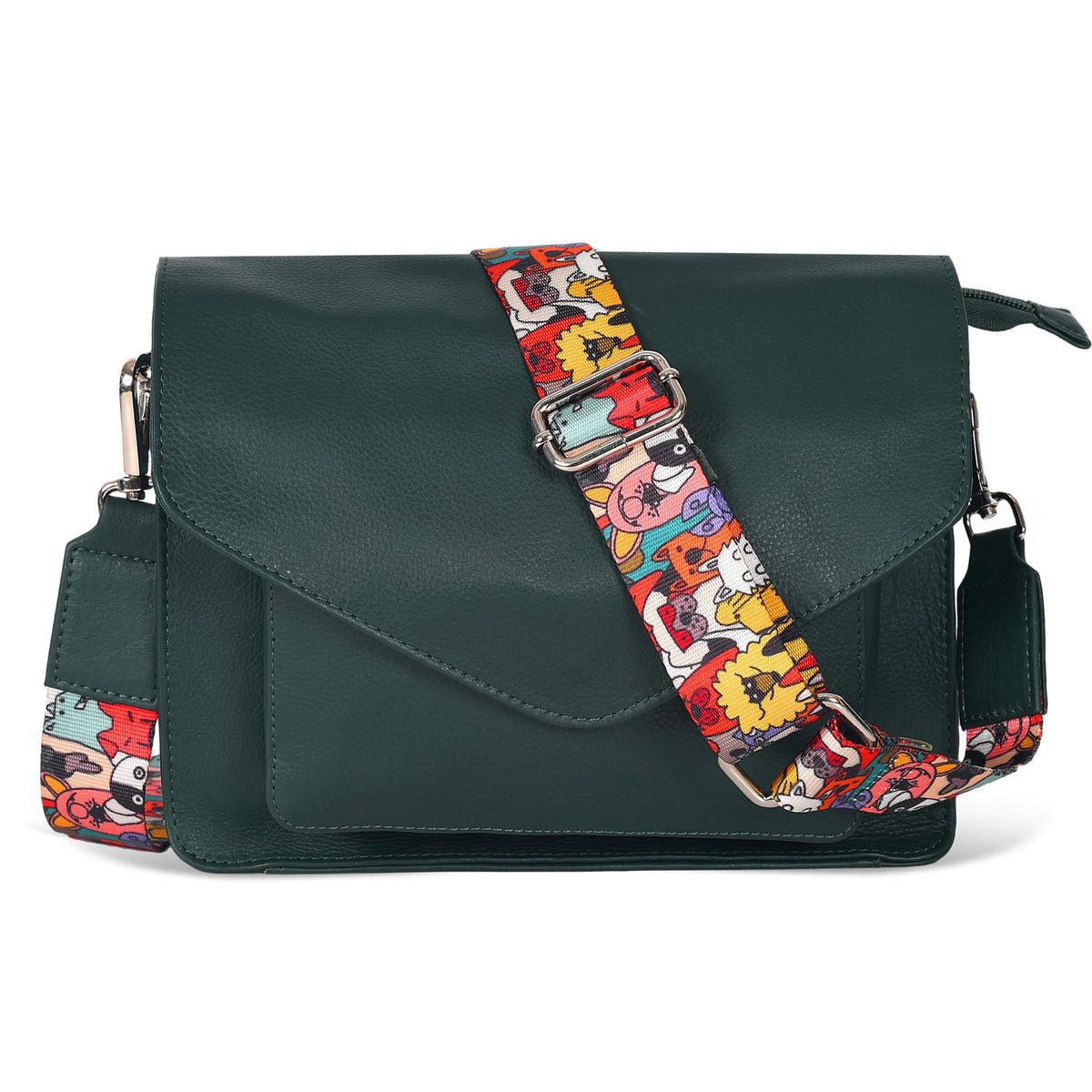 Leather Flapover Crossbody Handbag Purse for Women with Adjustable Strap &amp; Overflap Snap Closure Tote/Bag