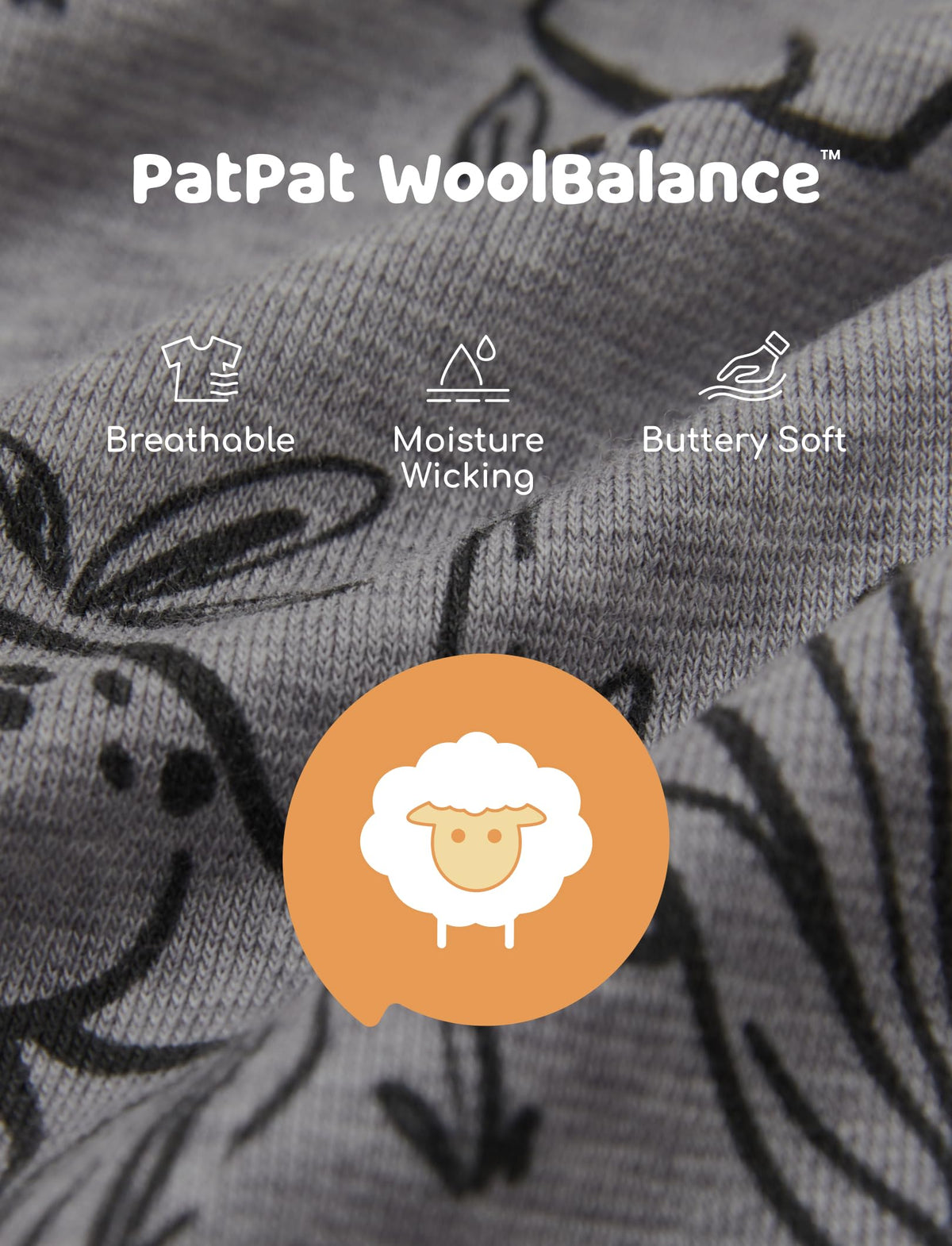 PATPAT Baby Footie Pajamas - Premium Tencel Lyocell &amp; Wool Romper with 2-Way Zipper