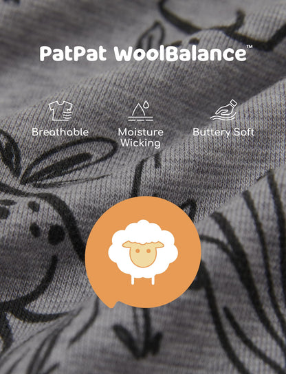 PATPAT Baby Footie Pajamas - Premium Tencel Lyocell &amp; Wool Romper with 2-Way Zipper